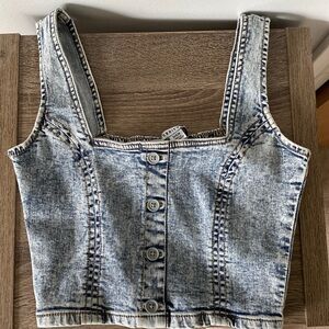 Cute crop top Jean shirt size small